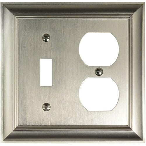 CKP Brand #31196 Single Switch/Duplex Wall Plate, Brushed Nickel
