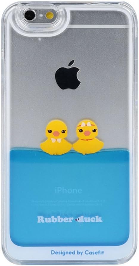 KESGTON For iPhone 6 Case,Floating Rubber Duckies in Blue Water Cute Plastic Hard Clear Cover Hard Case For iPhone 6 4.7 inch(Girls)