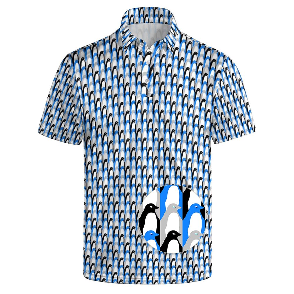 Men's Funny Golf Shirt Short Sleeve, Casual Polo Shirts for Men