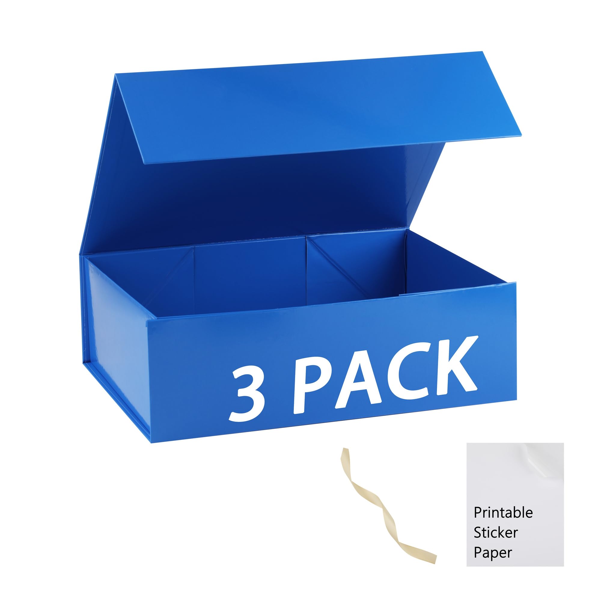 MUMUPACK Blue Gift Box,19x16x6 Extra Large Gift Boxes With Lids For Presents Includes Ribbon And Diy Printable Sticker Paper,Bridesmaid Proposal Box,Magnetic Gift Box For Birthday,Wedding,Graduation