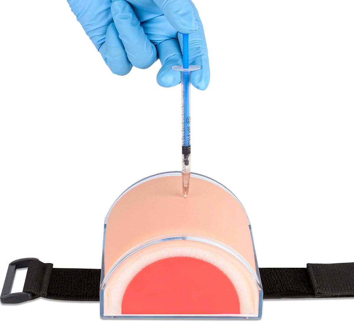 Almohadilla de práctica de inyección, capacitador portátil de 3 capas IM y SQ | Tejido subcutáneo para capacitación de enfermeras y estudiantes de medicina, habilidades clínicas, superficie de silicona