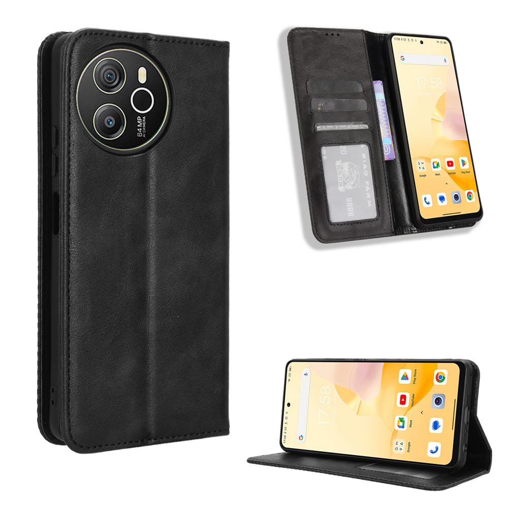BVDIKMI Wallet Case For Blackview Shark 8 PU Leather Flip Magnetic Closure Cover With Card Holder And Kickstand Protective Case, Don't Touch My Phone Cat