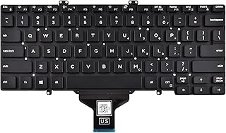 Replacement Keyboard Compatible with Dell Latitude 7400 3400 5400 7410 5401, NOT Fit for Latitude 7400 2-in-1 Black No Frame US Layout