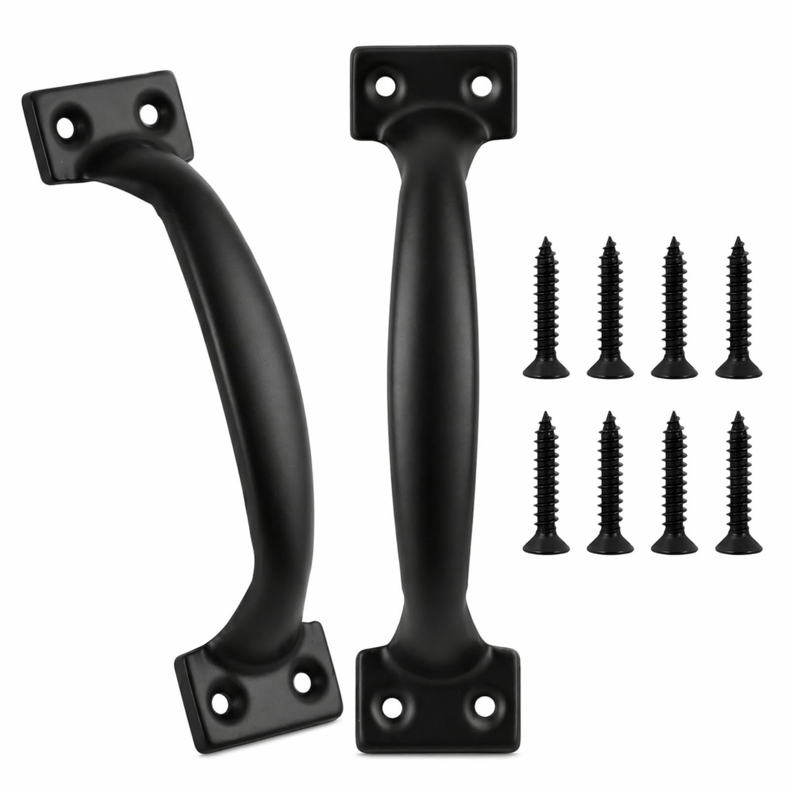 ZYCEHO 2 PCS Gate Handle Black 143mm, Gate Handles for Wooden Gates with Screws, Heavy Duty Shed Door Handles, D Handle Pull for Cabinets Furniture Outdoor Indoor Use, Handles Set