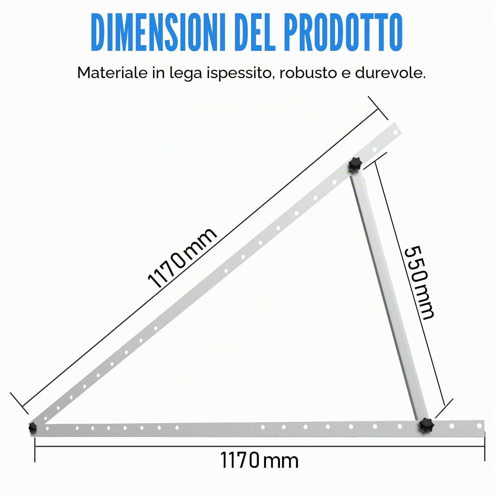 GLIESE Supporto per modulo solare, 118 cm (2 coppie), supporto per pannello solare, supporto per centrali elettriche, in lega di alluminio, modulo PV per 100 W-600 W, angolo regolabile da 0° a 90°, 0%
