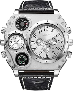 Analog White Metal Bezel Four Black Sub-dials Men Watch