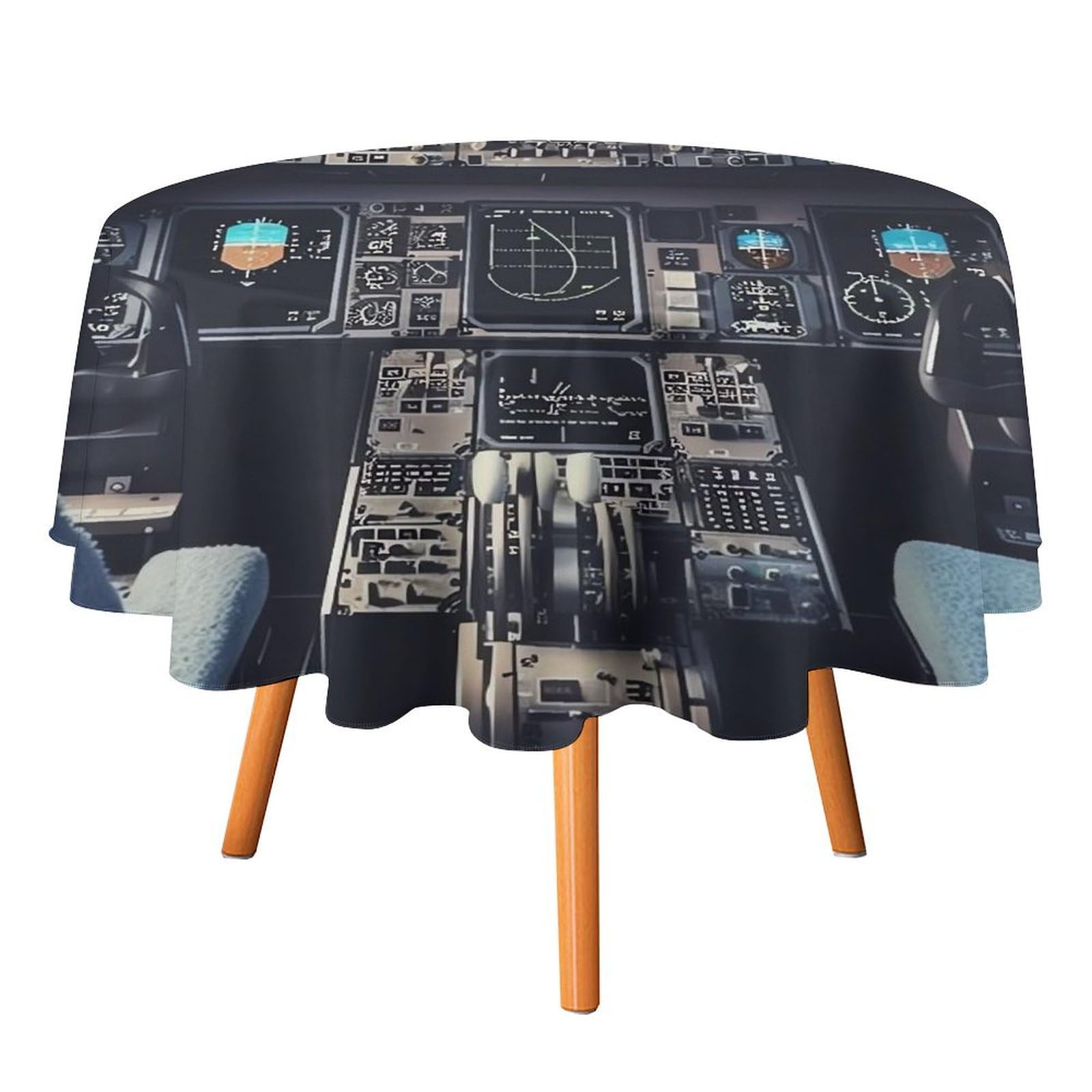 Nappe ronde cockpit avion anti-tache lavable pour table salle à manger