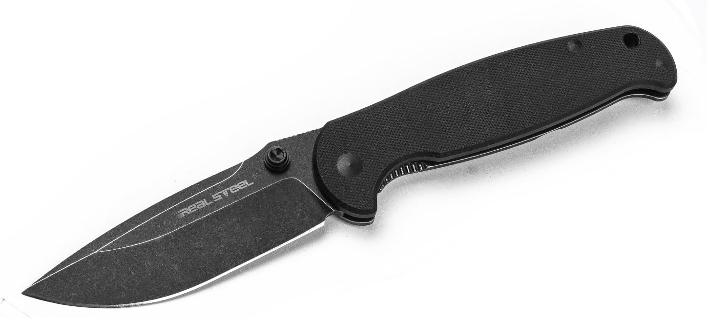 Real Steel RSK H6 Plus 'betaPlus' Frame Lock Folding Knife Long Blade(Black