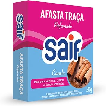 Afasta Traça Perfumado Canela Saif 50G, Saif, Antitraça Perfumado, Rosa, Ideal Para Roupeiros, Closets e Armários, Facilitando Sua Vida, Maximizando Toda Limpeza