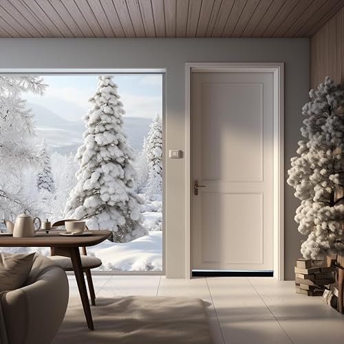 Miniatura 9 de 10 juegos de 2.5 x 39.37 pulgadas para sello de puerta de garaje, cepillo enrollable para puerta de garaje, cepillo de barrido, duradero, fácil