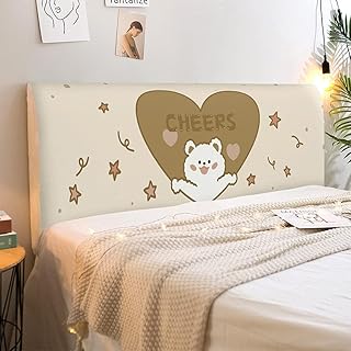 Pokrowiec na wezgłowie khaki rozciągliwy łóżko wezgłowie narzuta można prać zdejmowany wygodny ochraniacz pyłoszczelny zagłówek dekoracja do sypialni pojedyncze podwójne łóżka king 150 cm (długość wezgłowia 140-170 cm)