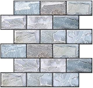 Joqixon Peel and Stick Backsplash for Kitchen, Peel and Stick Tile Kitchen Backsplash, Backsplash Tile for Kitchen Peel and Stick 3D Brick Wall Tiles Subway Tile, 10 Sheets 10