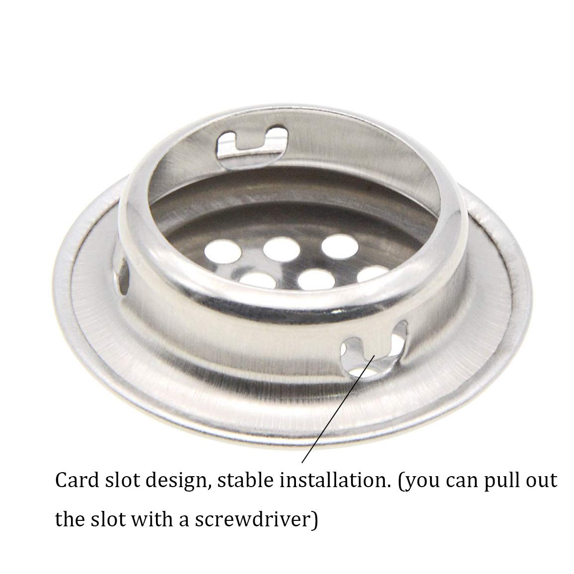 NACX - Lot De 50 Grilles D'aération Rondes En Inox 50 Mm Pour Meuble, Cuisine Et Salle De Bain
