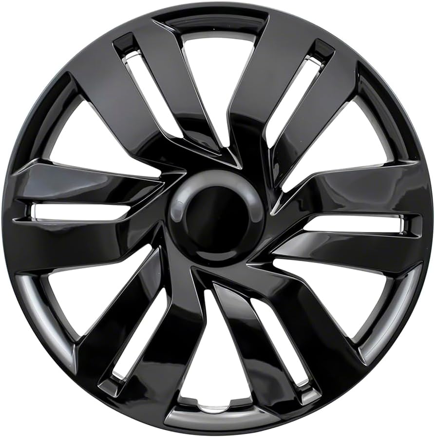 Auto Reflections Set of 4 15" 6 Double Spoke Wheel Covers for Honda Fit 2015-17 - Gloss Black