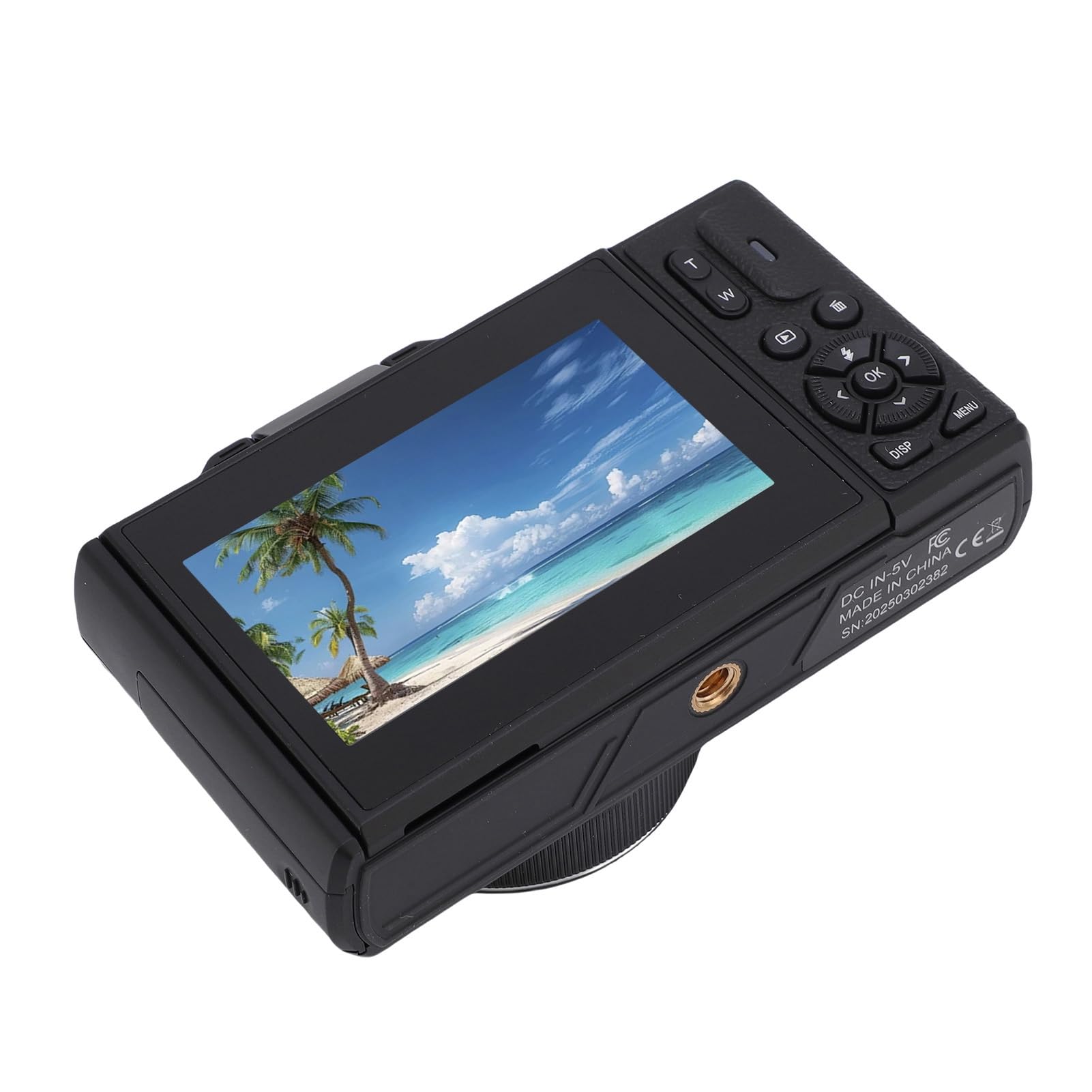 Caméra Numérique 5K, Caméra vlog WiFi UHD 75MP pour Youtube, Caméscope Numérique Portable pour la Photographie, écran Flip 3in 180 °, Zoom 18x, Automatique, avec Carte Mémoire (Black)
