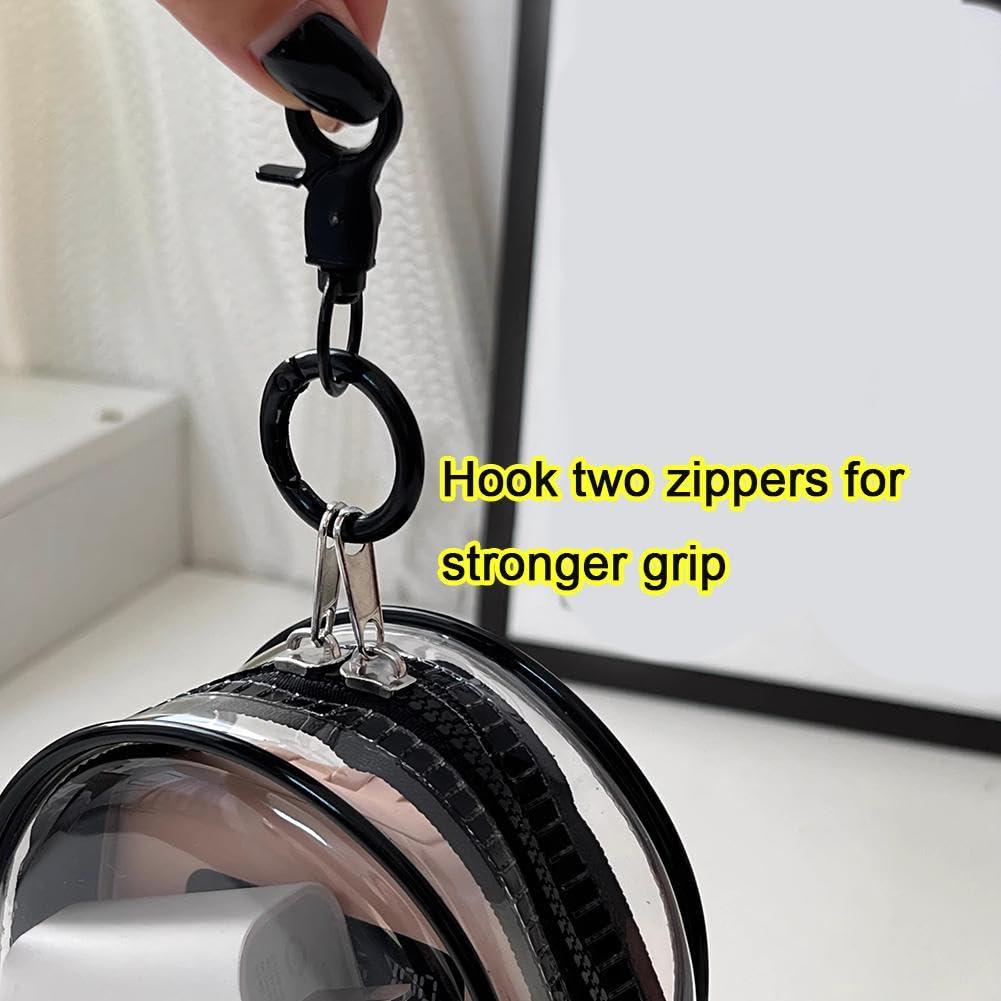 2 Organizer Cavi Trasparenti - Porta Cavi Da Viaggio Per Cuffie, Caricabatterie, Auricolari - Nero E Bianco