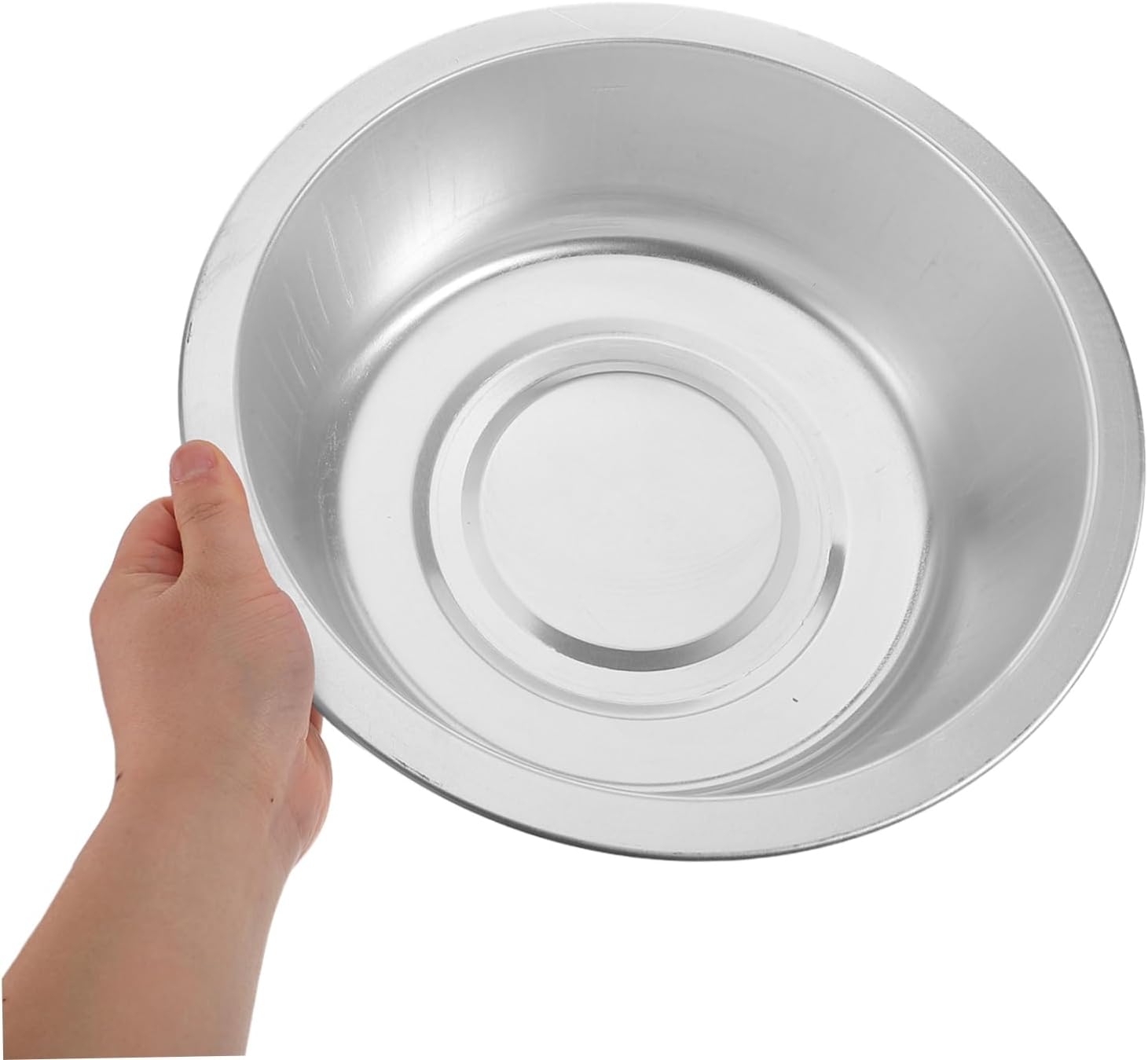 Cabilock Heavy Duty Aluminum Basin Large Metal Bowl for Kitchen Dish Washing Tub Vegetable Washing Face Wash Bowl