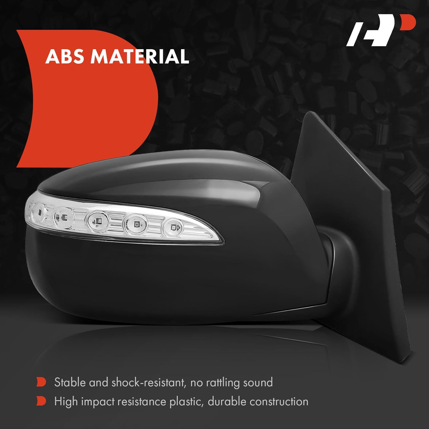 A-Premium Pair (2) Driver and Passenger Side Power Door Mirror Compatible with Hyundai Tucson 2010-2011 - Non-Heated Manual Folding Smooth Black Outside Rear View Mirror w/Turn Signal