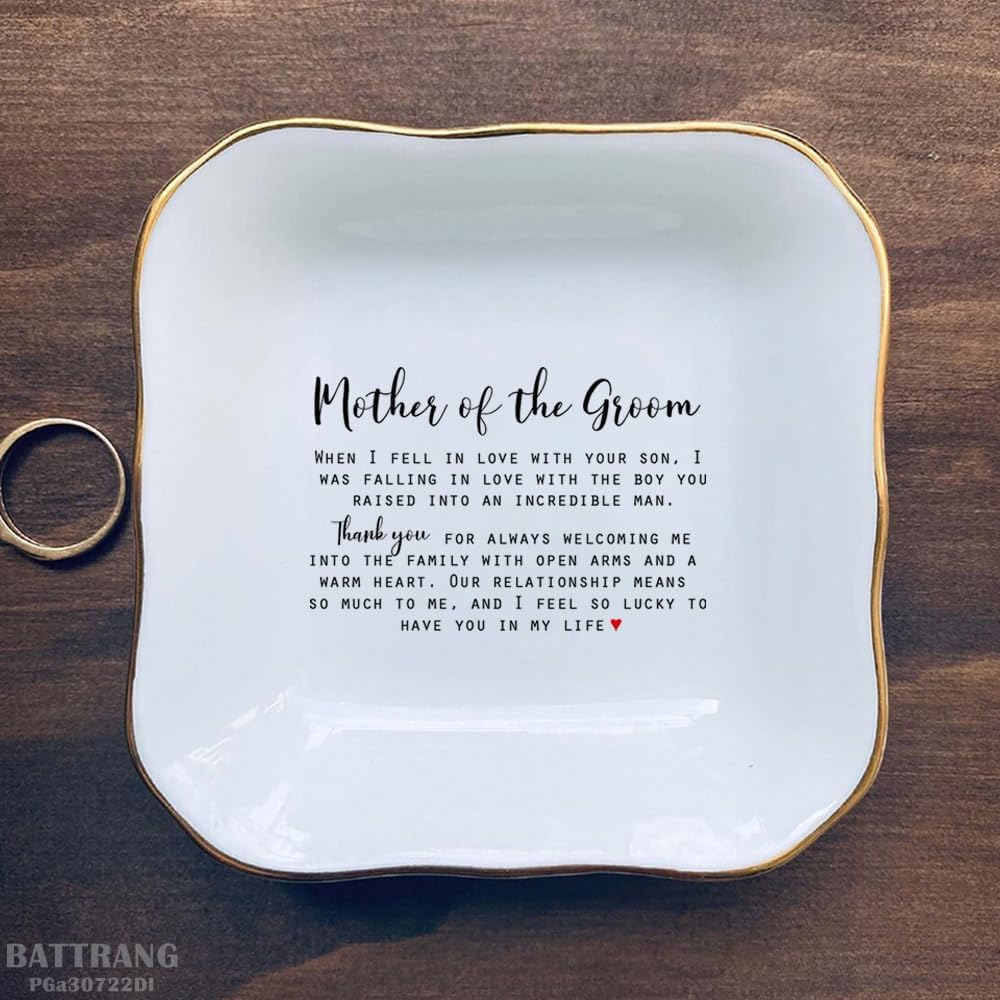 Ceramic Jewelry Dish, When I Fell In Love With Your Son Ring Dish, Mother In Law Gift From Daughter In Law, Wedding Gift For Mother Of The Groom, Gift From Bride - Image 5