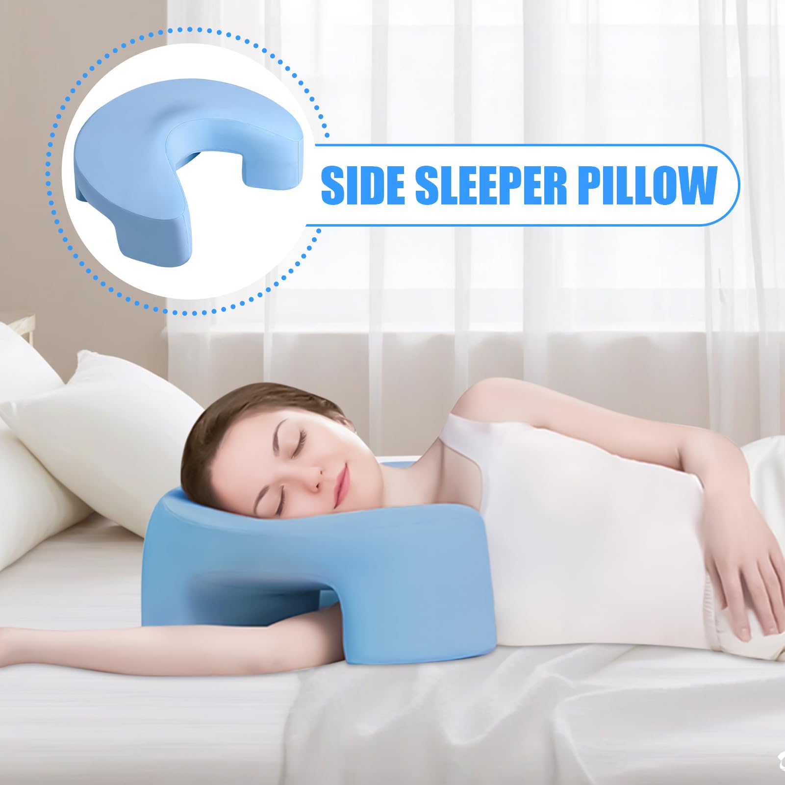 Almohada para Dormir De Lado Espuma Viscoelástica Soporte Cervical Cuello | Almohada Lateral Con Orificio Para El Brazo Dormir Lado Soporte Manguito Rotador Cuerpo Rodilla Cama Ho