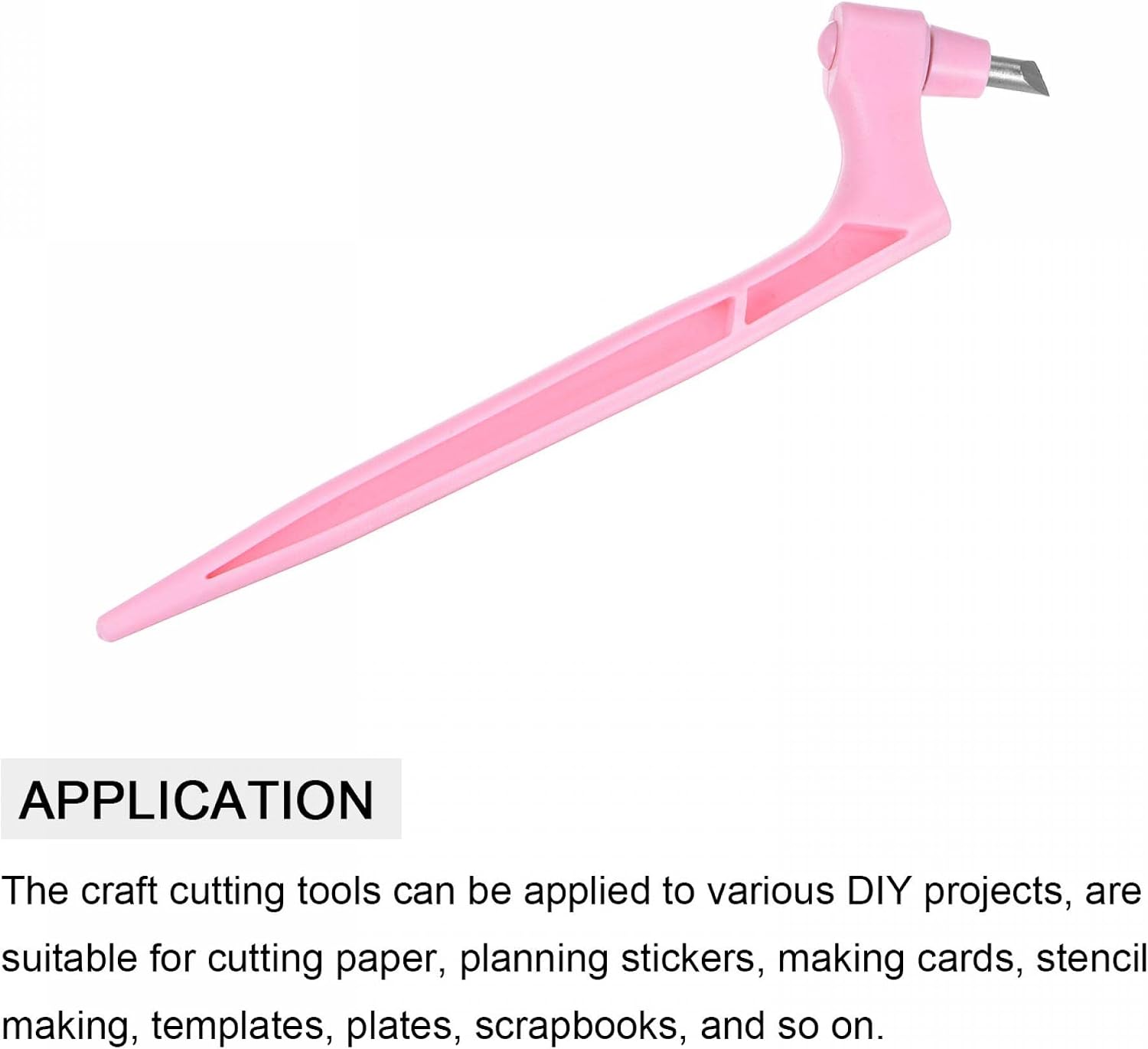 uxcell Craft Cutting Tools, 360 Degree Rotating Blades Stainless Steel Cutter with 15 30 45 Degree Blade for DIY Crafts Stencils Scrapbooks, Pink