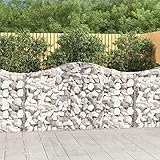 ARKEM Cestas de gaviones 7 uds Forma de Arco Hierro 200x30x100/120 cm Malla Hercules