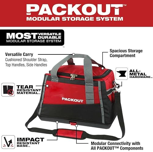 Miniatura 3 de Tipo bolsa de herramientas adecuada para Milwaukee 48-22-8322 20 pulgadas Heavy Duty PACKOUT bolsa de herramientas de transporte de poliéster