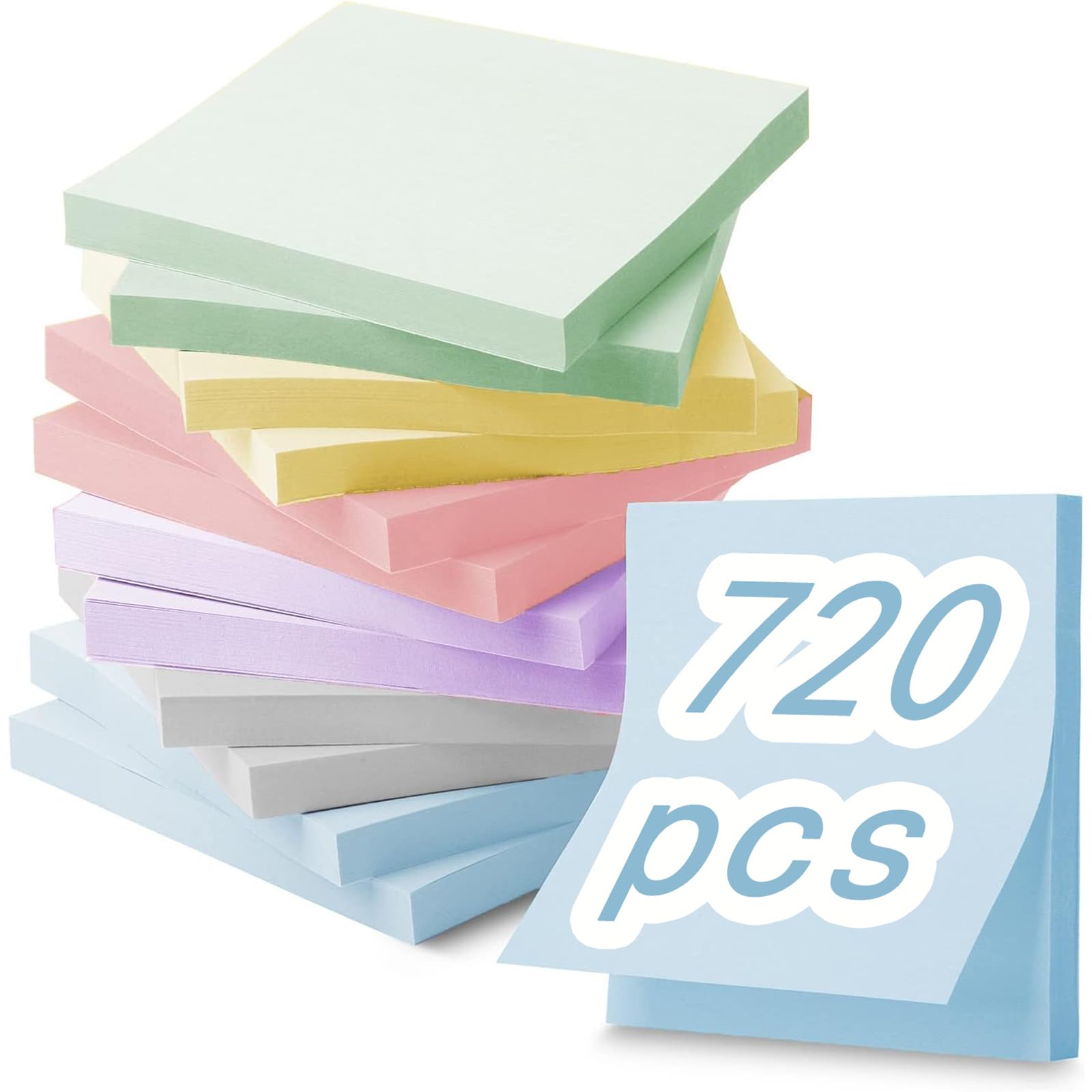 720 Pcs Sticky Notes, post it notes 3x3 in, Morandi color Self-Stick Note Pads, Perfect for Office School Home Desk Accessories - Morandi color