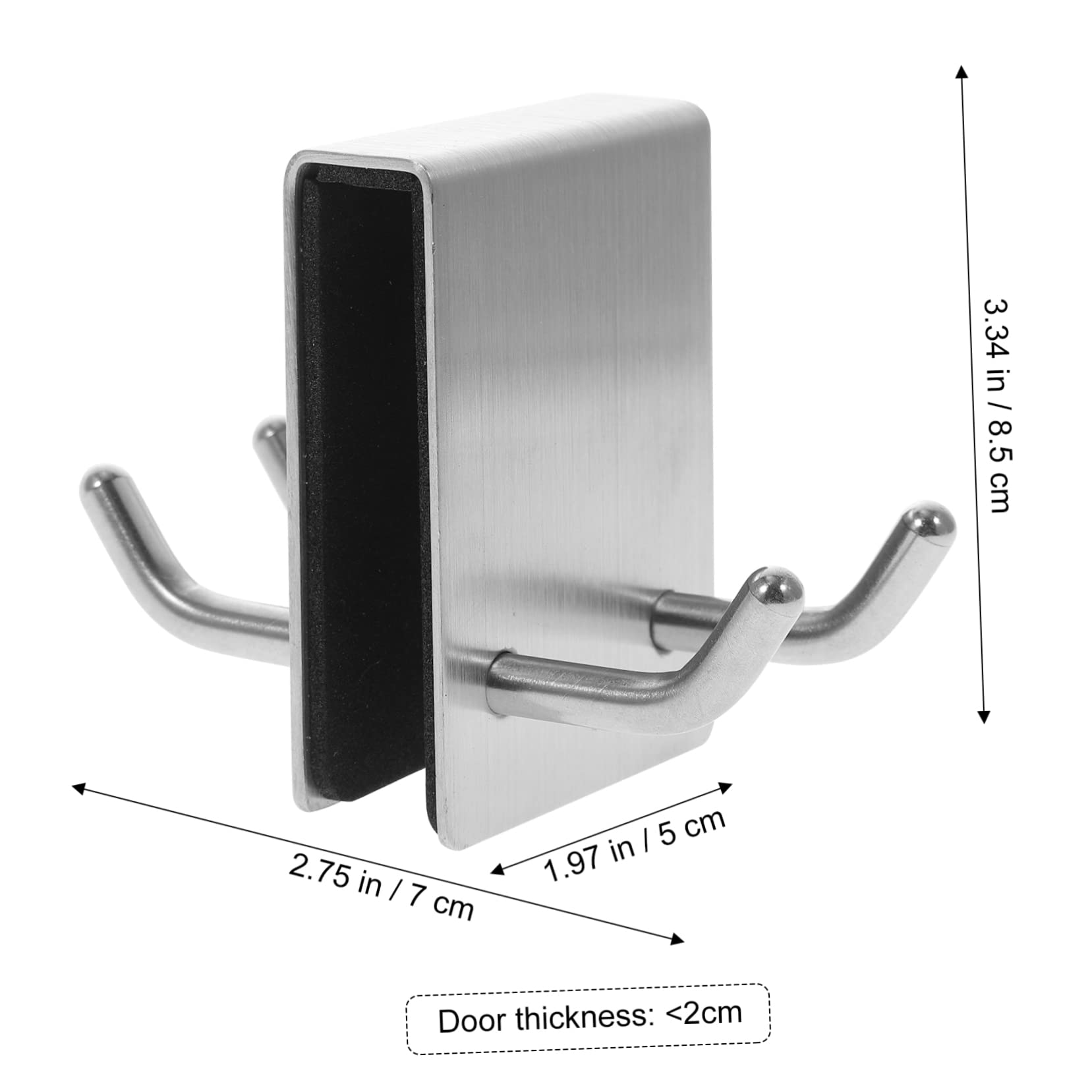FUNOMOCYA Glass Door Hook Coat Rack Hooks Door Hanger Jacket Hanger Bath Towel Hook Behind Door Hooks Organizer Hangers for Kitchen Towel Hanger Black Towel Rack Black Hanger Silver Sponge