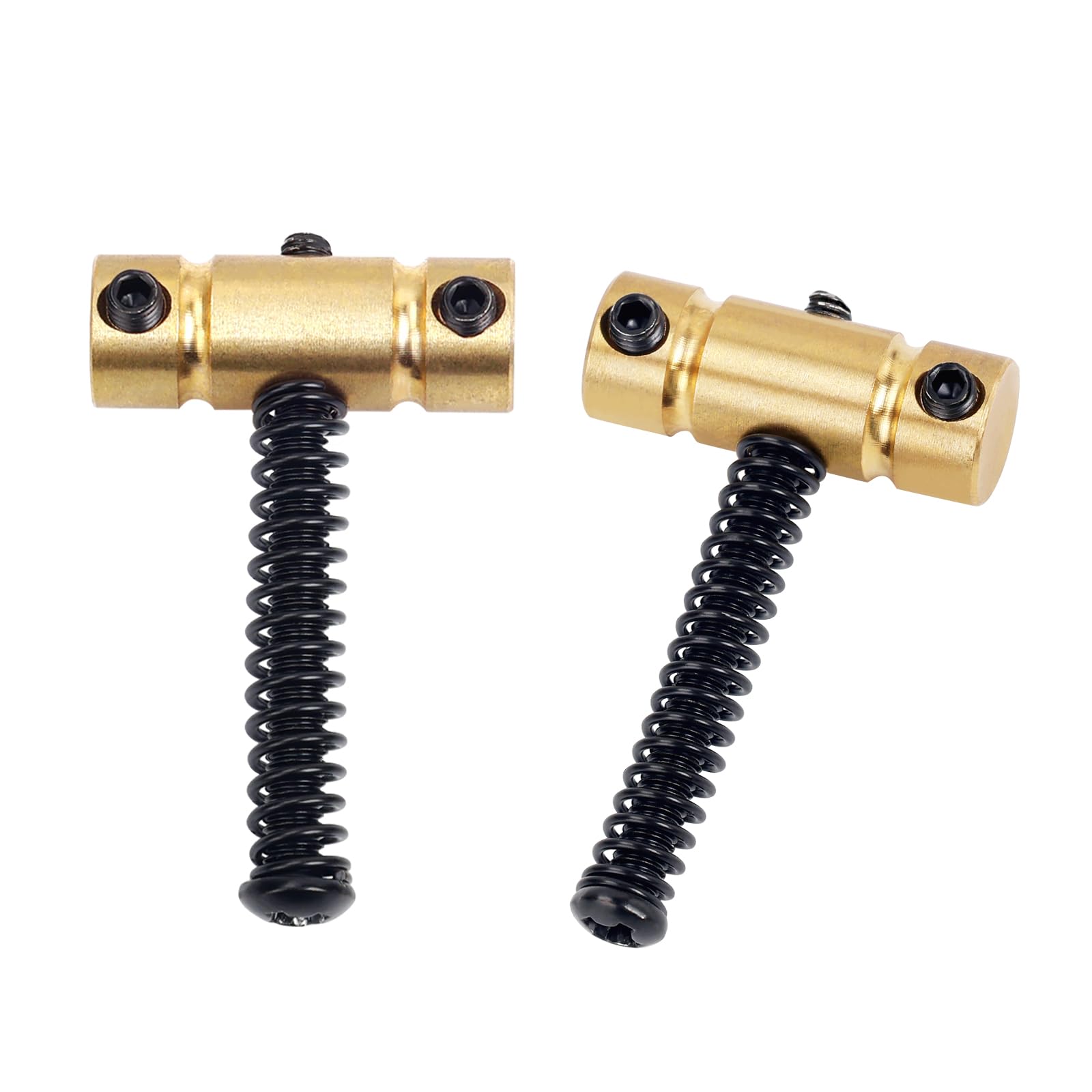 Banworks 10.8mm (27/64") Bridge Saddles Barrel Brass Saddles Round Bridge Saddles for Vintage Telecaster Tele TL Electric Guitars 54mm (2-1/8") String Spacing Pack of 3 JT/QM-07 Black Screws - Image 4