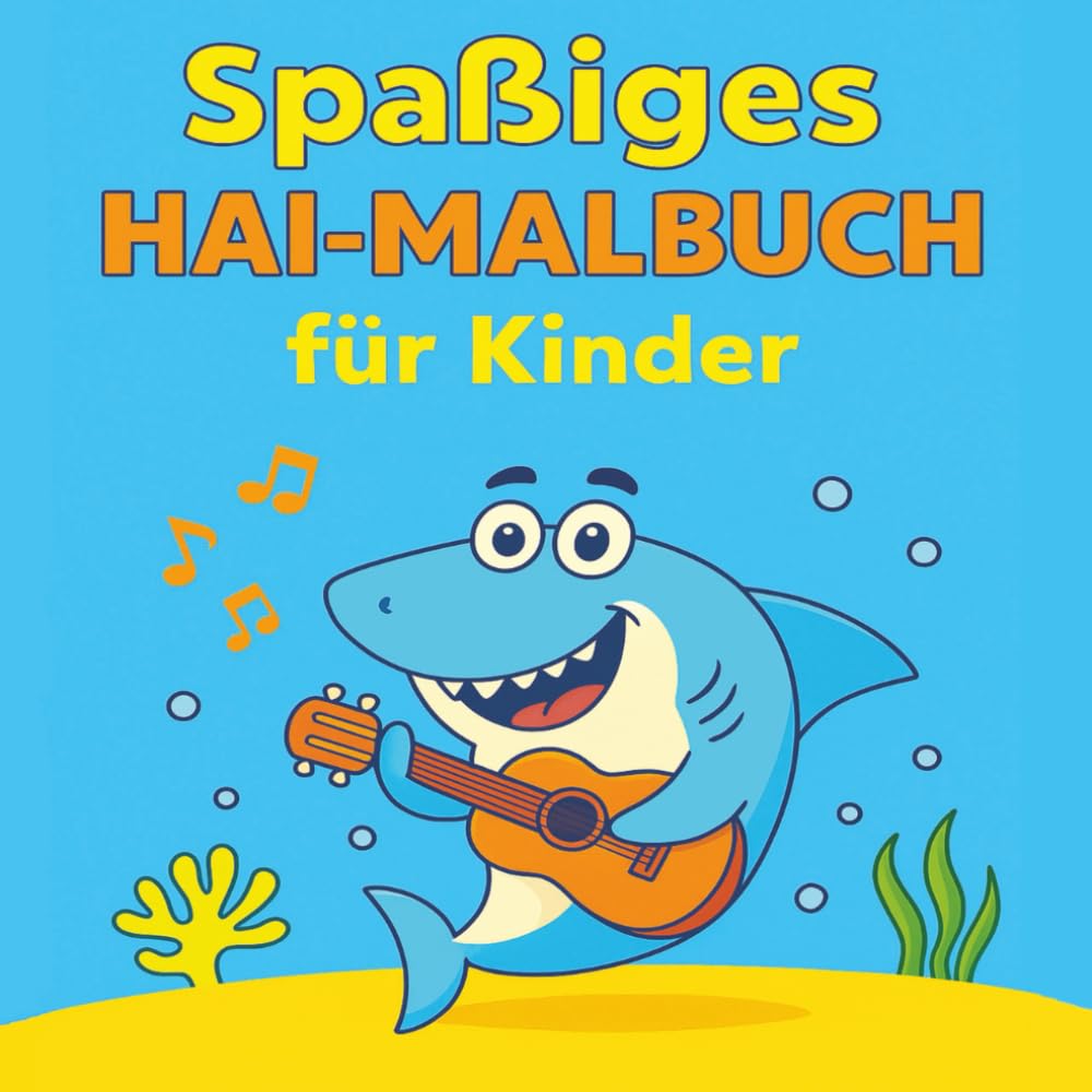 Spaßiges Hai-Malbuch für Kinder: Dicke Linien, einfache Motive – perfekt für kleine Künstler