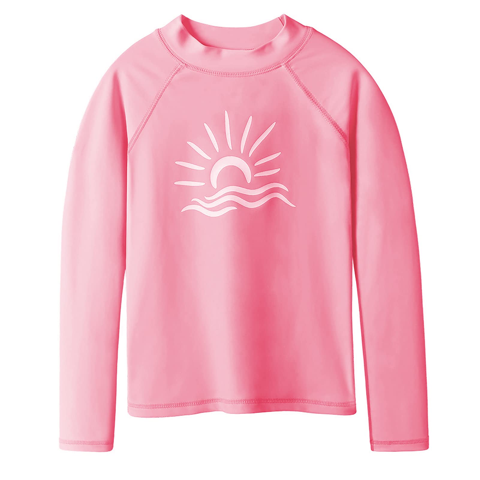TFJH E Girls &amp; Boys Long Sleeve Rashgurad Swimsuit UPF 50+ Kids Swimwear Sunsuits