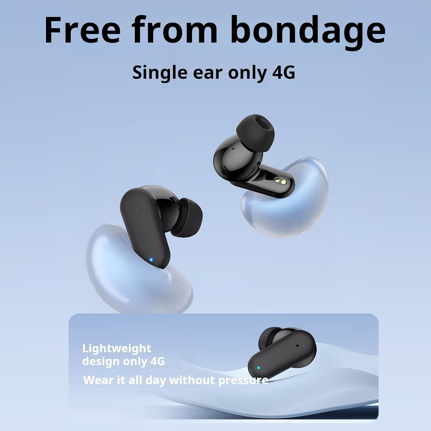 Wireless in-Ear Earbuds, Bluetooth 5.4, 360° Stereo Surround Sound, Active Noise Cancellation, Enhanced Bass, Comfortable Fit, 20H Long Playtime, Compatible with iPhone & Android