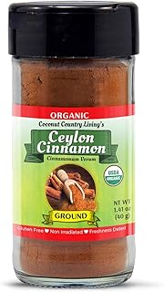 Coconut Country Living's organic Ground Ceylon Cinnamon - True Raw Powdered Cinnamon Bark from Sri Lanka - Premium Grade M...