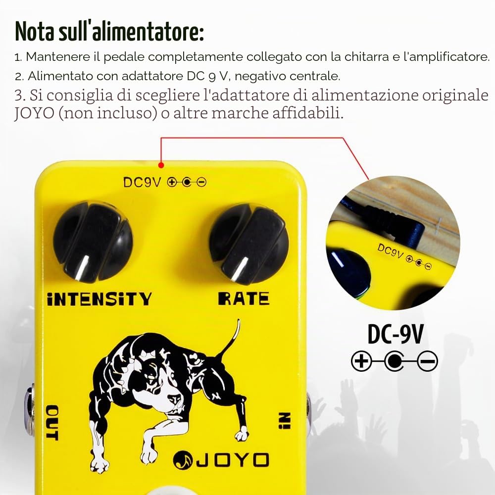 JOYO Pedale effetto tremolo Amati vecchi amplificatori Circuito tubo fotoelettrico Tremolo per effetto chitarra elettrica - True Bypass (JF-09)