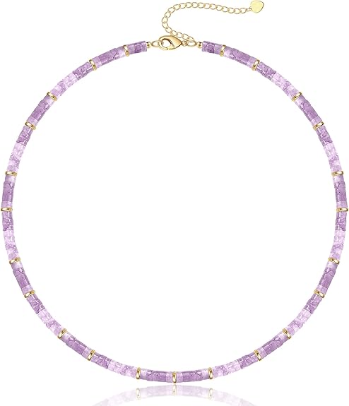 Choker Necklace for Women, Beaded Necklaces for Women Stocking Stuffers for Teens Teen Girl Gifts Gifts for Her Adjustable 14k Gold Gemstone Summer Anniversary Birthday Christmas Jewelry
