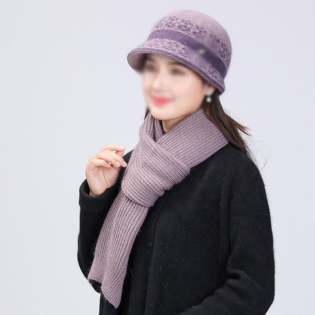 Elderly Hat Fall and Winter Pot Hat Middle-Aged Mother-in-Law Knitted Cap Elderly Thickened Cap