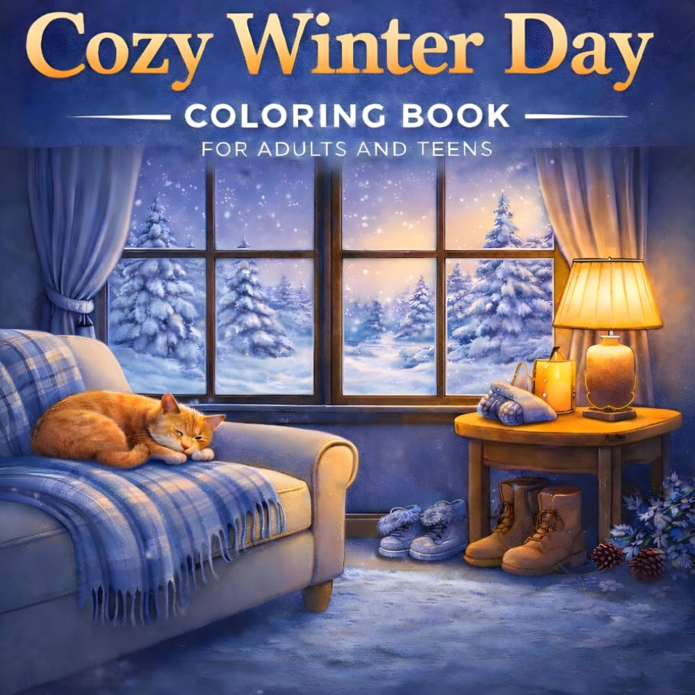 Cozy Winter Day Coloring Book: A Relaxing and Heartwarming Coloring Book for Teens and Adults Featuring Cozy Winter Scenes, Snowy Days, Warm Drinks, ... (Cozy Coloring Books For Adults And Teens)
