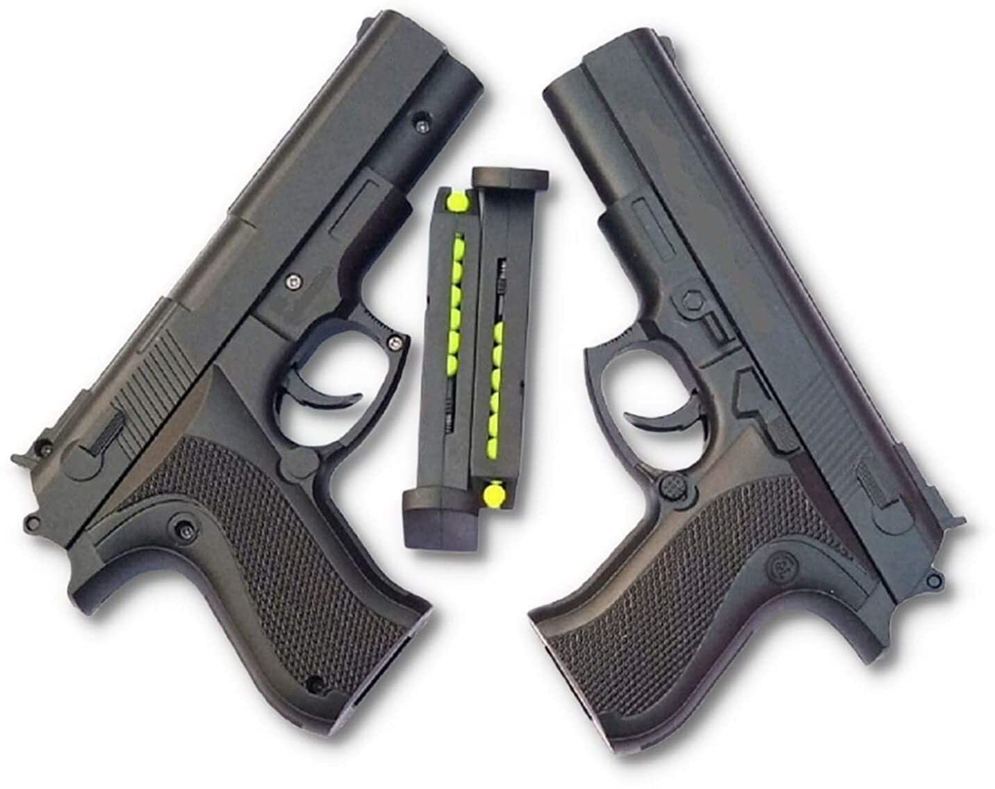 Hand Gun Pack of 2 Pubg Pistol for Kids with 8 Round Reload and 6Mm Plastic Bb Bullets (200Pc) Pubg Gun Toy Airsoft Gun Toy for Boys,Black