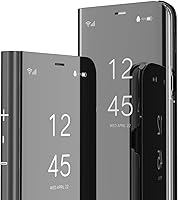 Vista 1 de Funda compatible con Galaxy A32 4G, diseño de espejo delgado, diseño de espejo transparente, estilo libro, carcasa protectora ultradelgada