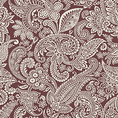 Stitch & Sparkle 100% Cotton Duck 54' Width Graphic Paisley Red Color Sewing Fabric by The Yard D093G0003