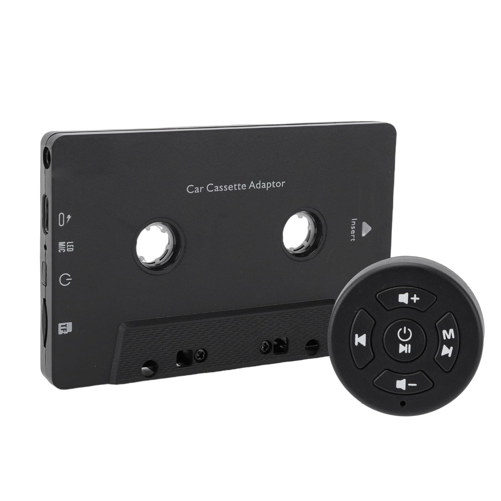 Fockety Auto Kassettenempfänger, 5.4 Wireless Kassettenadapter mit Lenkradfernbedienung, für Smartphones, Tablets, MP3, TF-Karte
