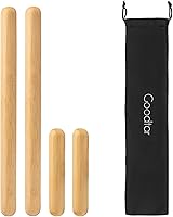 Goodtar 4PCS Bamboo Massage Sticks & Guasha Set - 100% Natural Deep Tissue Tools for Full Body Relief, Muscle Relaxation & Pain Relief