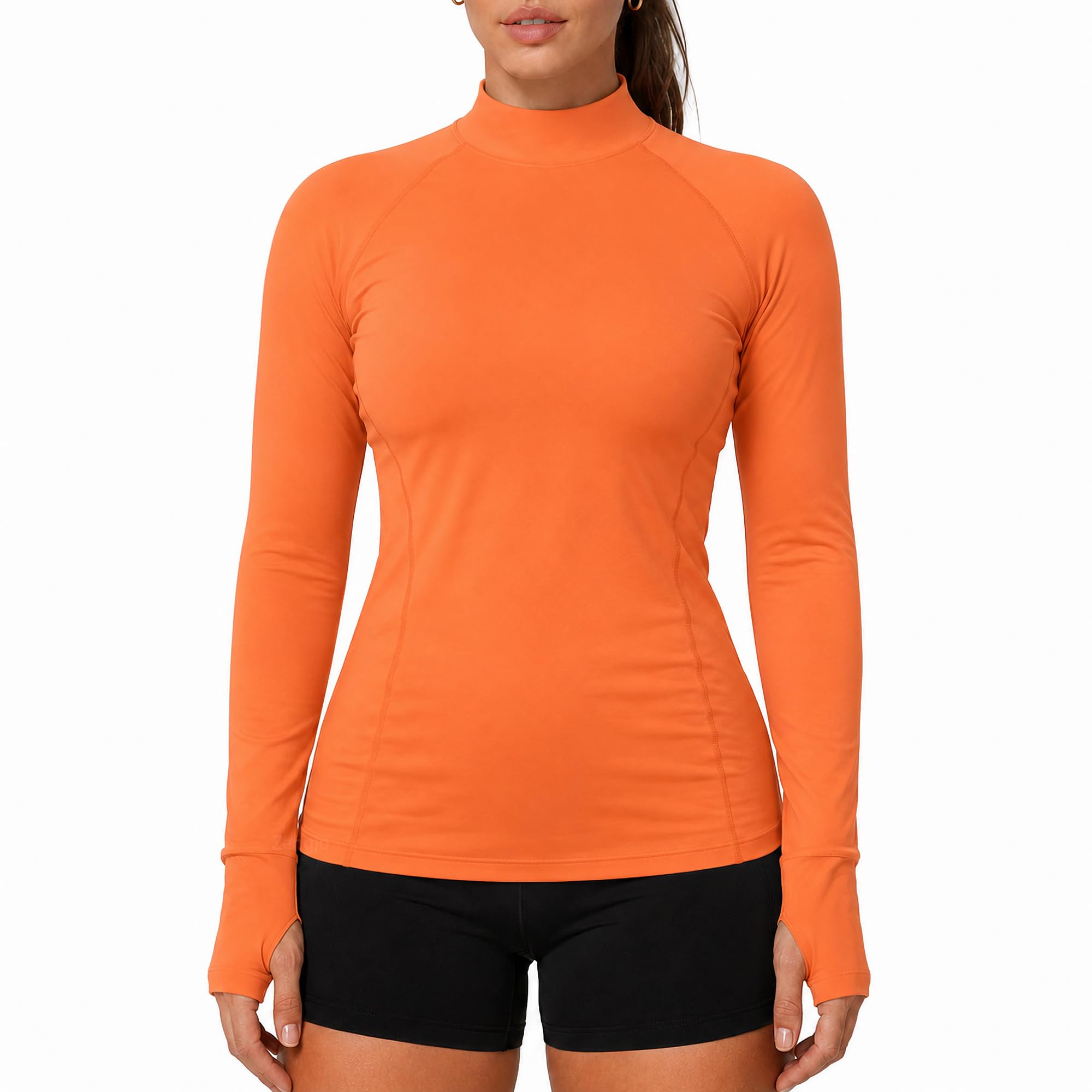 Amazon.com: Zengjo Womens Athletic Tops Mock Neck Long Sleeve