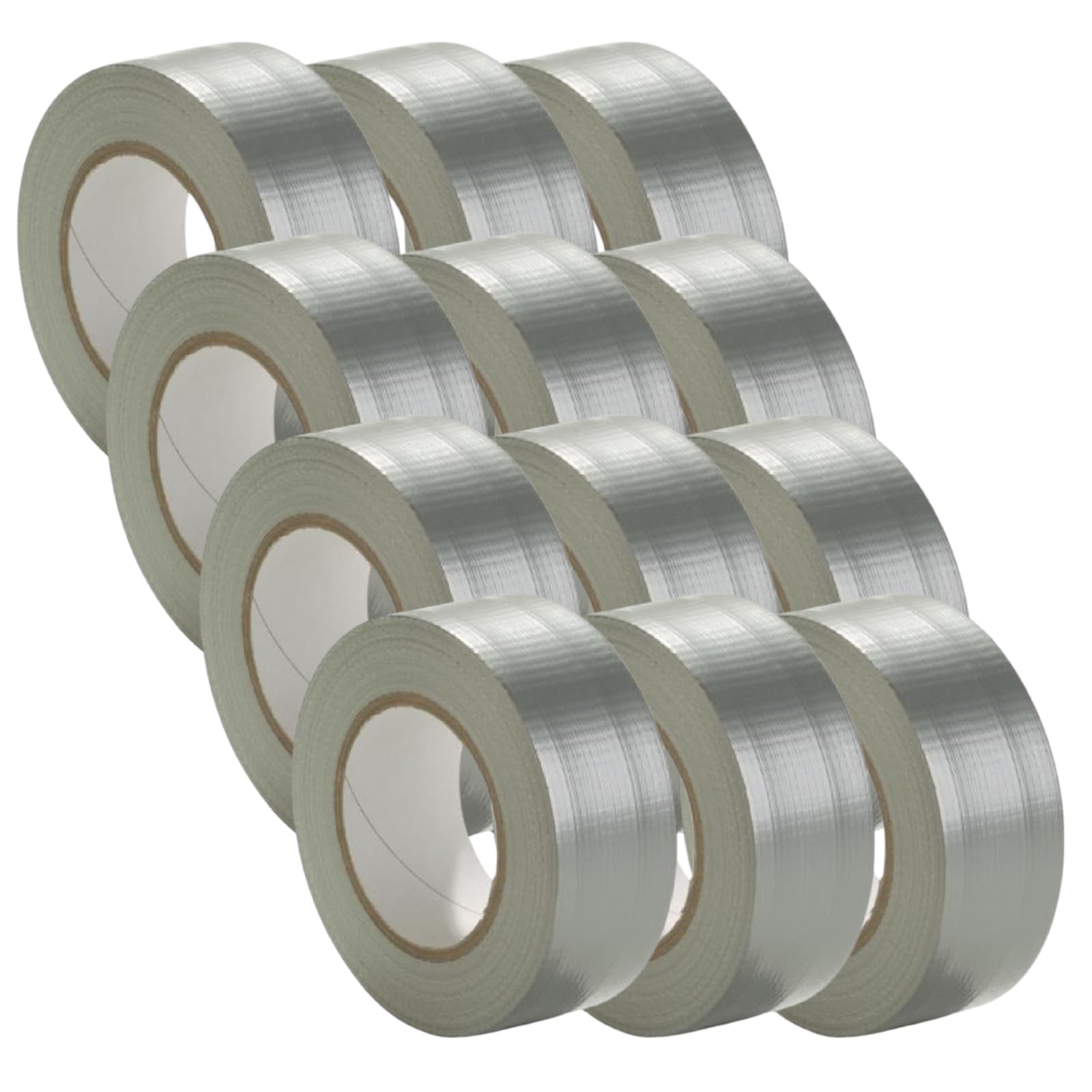 12x Stabilo Gewebeband silber 48mm x 50m | Panzertape | Panzerband | Steinband | Klebeband | Ducttape | Reparaturband | Reparaturklebeband | 12 Rollen