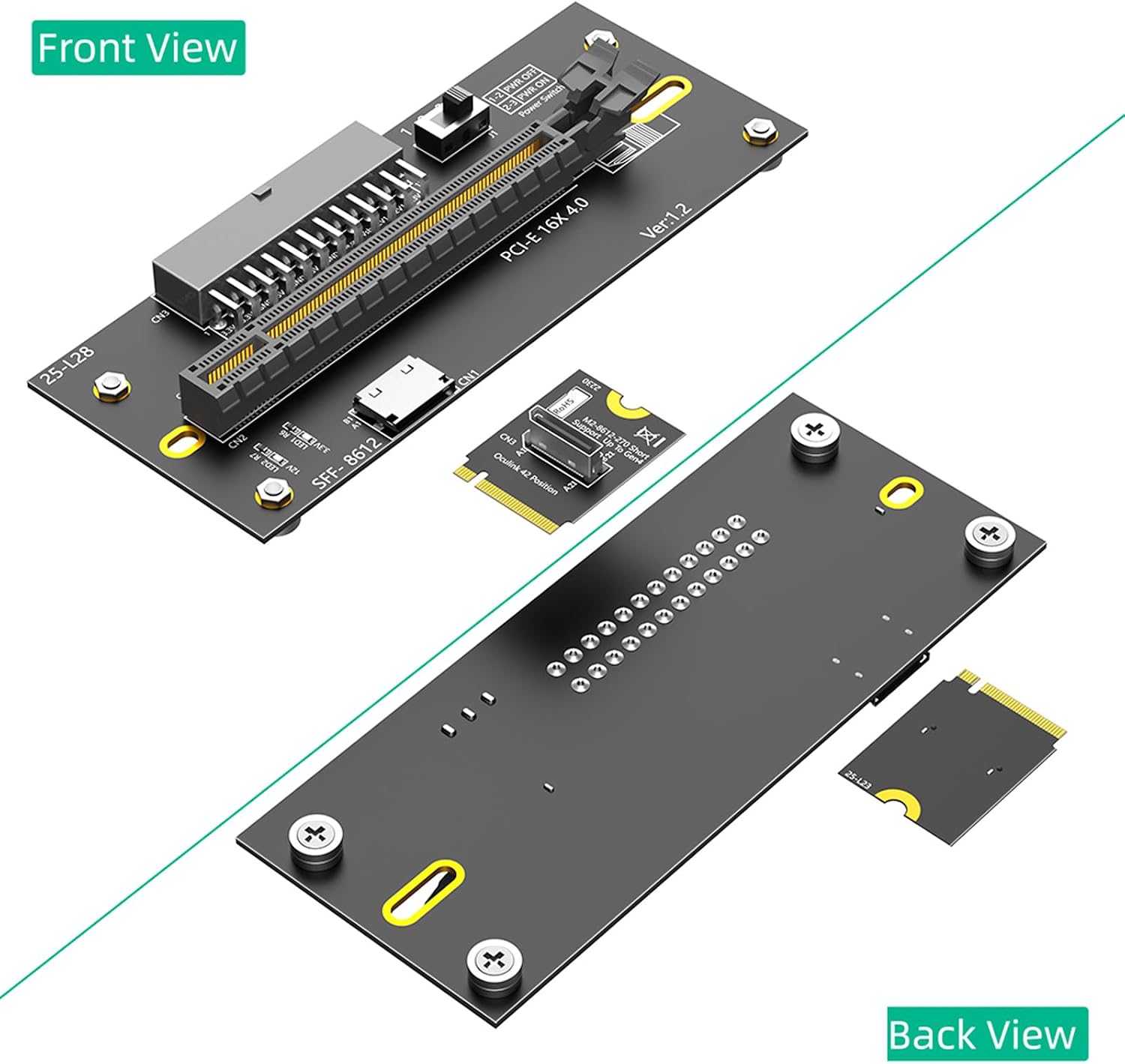 PCIe4.0 16X Extension Cable for 2230 NVMe Drive Supports 64GB / s Fast Data Transfer