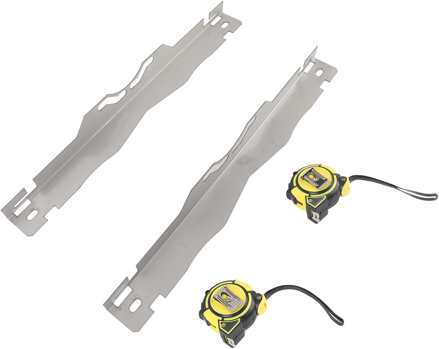 Denash 2Pcs Wheel Alignment Tool Kit, Stainless Steel Toe Alignment Tool Plates with 2Pcs 3 Meters Tape Measures for Vehicles Tire Repair