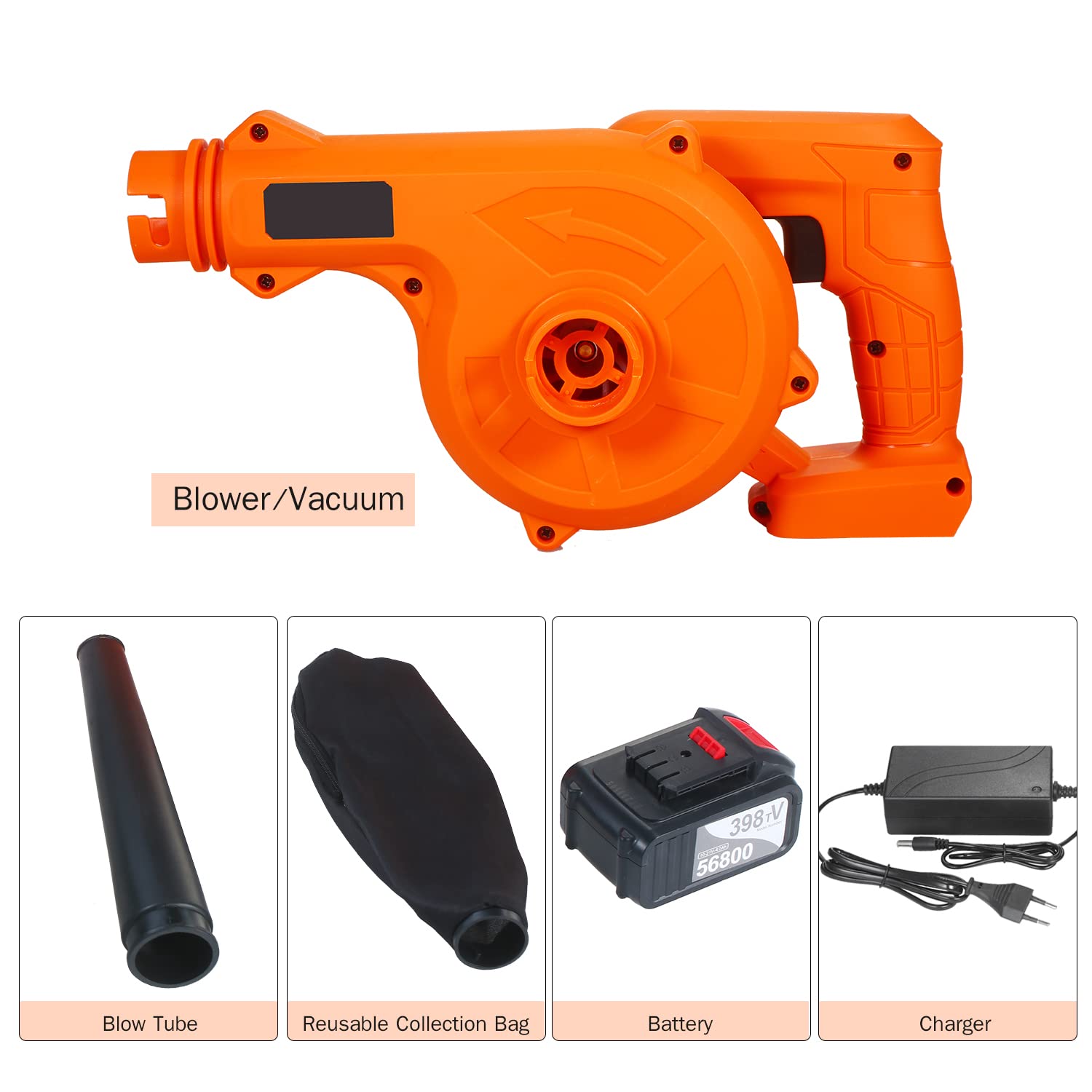 Soffiatore a Batteria,Soffiatore Foglie Blower Aspirapolvere Foglia foglia 21V Alimentato elettrico 2 in 1 Sweeper & for la pulizia della di polvere neve