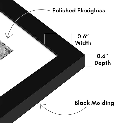 Vista 331 de Americanflat Portarretratos de 8 x 12 pulgadas con plexiglás pulido, juego de 2 portarretratos de 6 x 8 pulgadas con paspartú o para fotos de 8 x 12
