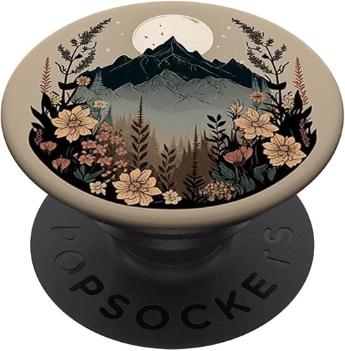 Boho Chic Boho Hippie Nature Mountain Floral para niñas PopSockets intercambiables PopGrip